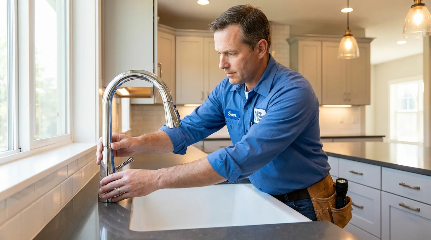 Kitchen faucet installation by Johns Plumbing LLC in Priest River