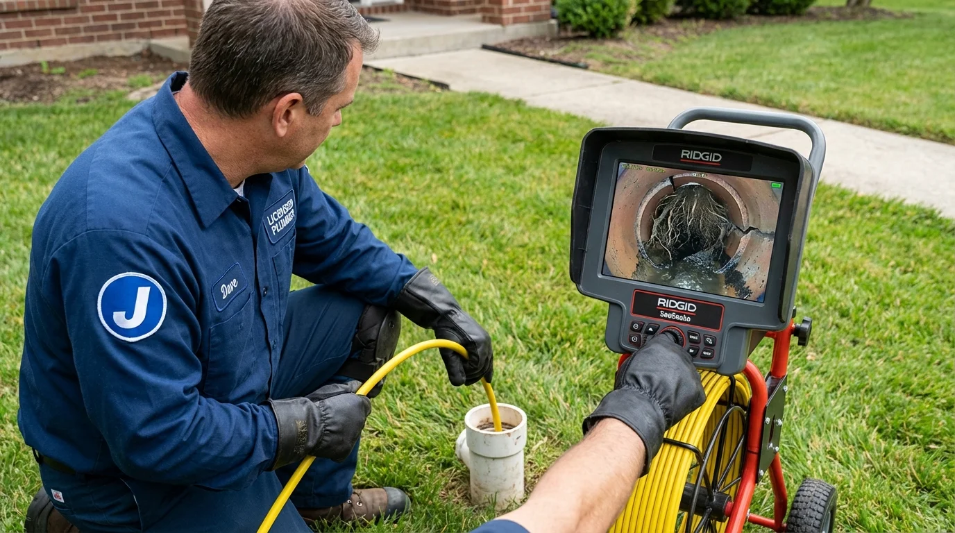 Sewer camera inspection being performed by Johns Plumbing LLC in Priest River