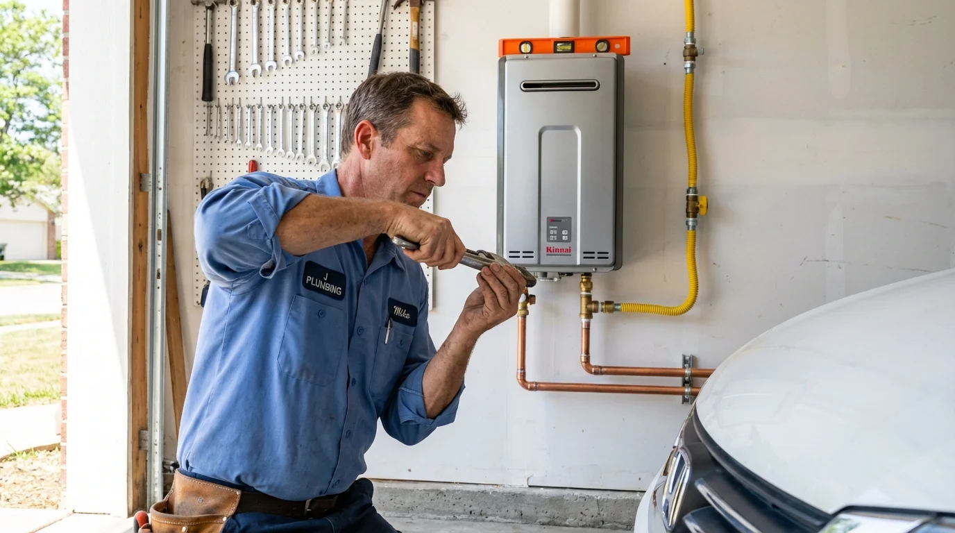 Tankless water heater installation by a Johns Plumbing LLC plumber in Priest River